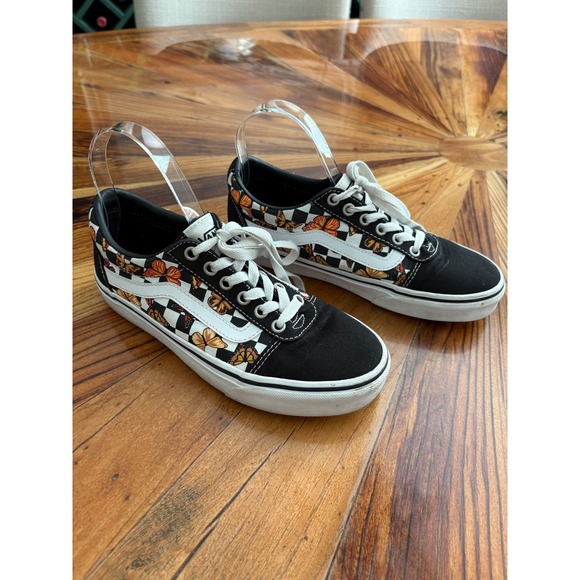 Vans Ward Low Top Butterfly Checkered Skate Shoes Women's Size 7 Sneakers - Picture 1 of 5